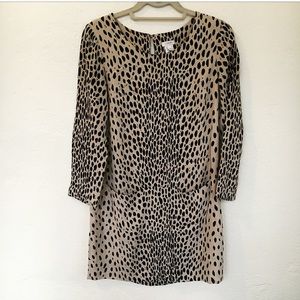 J. Crew leopard shift dress w 3/4 sleeve sz 4